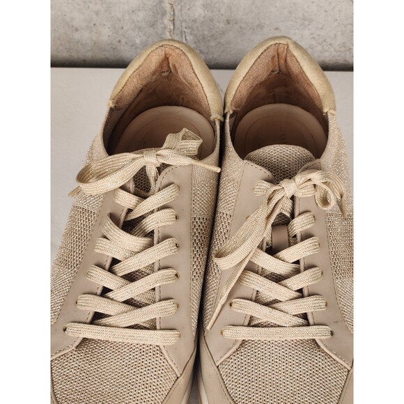 Kelly & Katie ELLIS Women's Sneakers Size 9.0 M, Beige Gold Metallic Knit Shoes - Picture 8 of 16